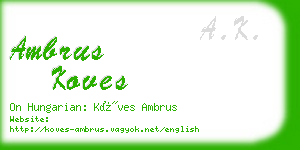 ambrus koves business card